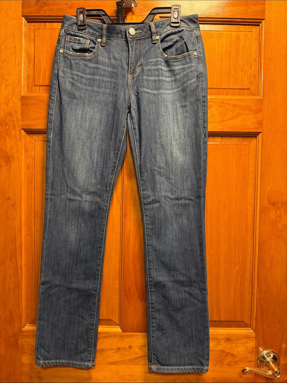 CAbi Straight-Leg Jeans in Medium Blue Wash